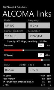 ALCOMA Link Calculator - Windows Mobile